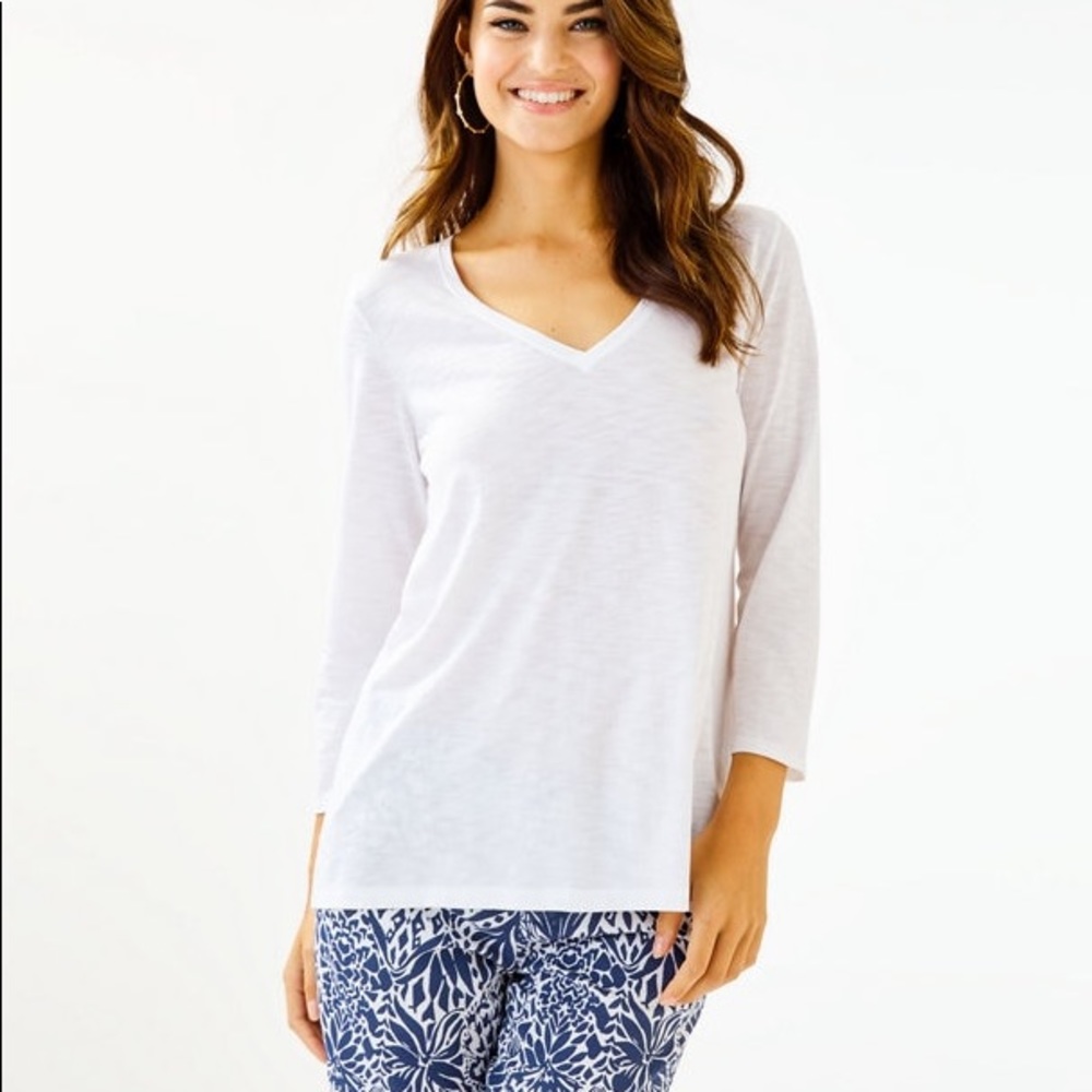 Lilly Pulitzer Etta 3/4 sleeve resort white